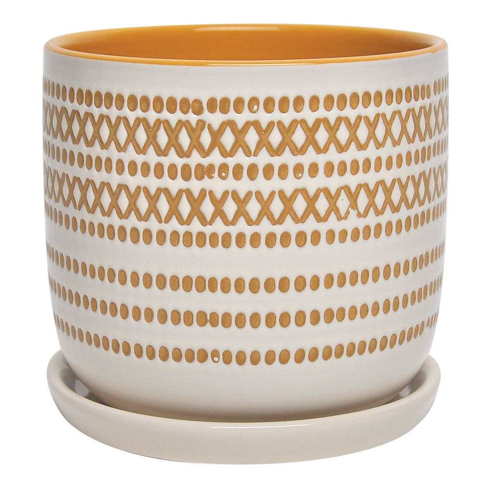 Colorful Plant Pots With Attached Saucer