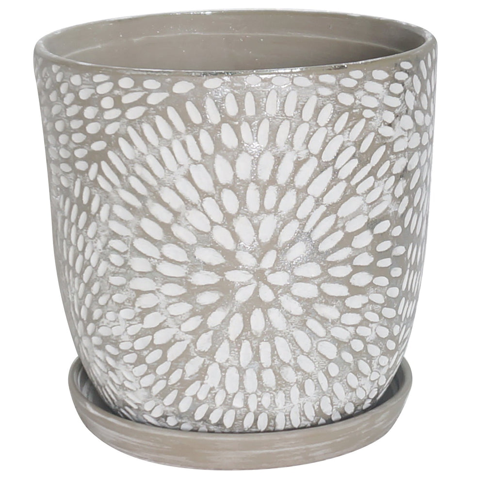 Corinne Planter with Attached Saucer